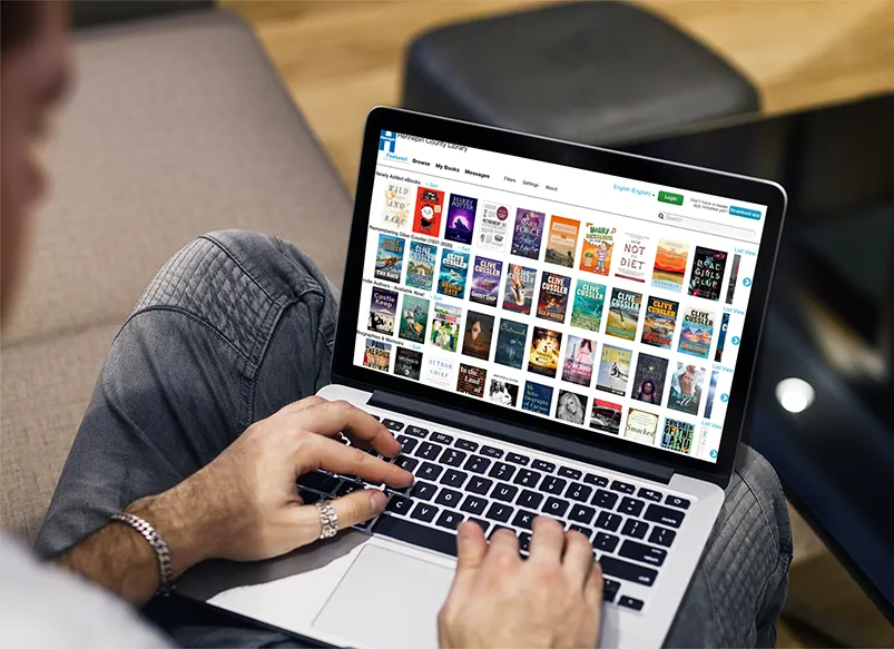 HCL Online Resource Cloud Library on laptop