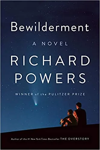 Book cover showing a father and son looking at the night sky