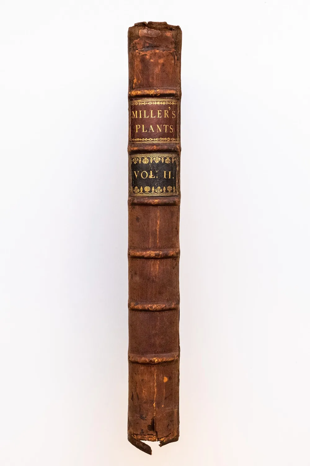 book spine of "Figures of the Most Beautiful, Useful and Uncommon Plants" by Philip Miller