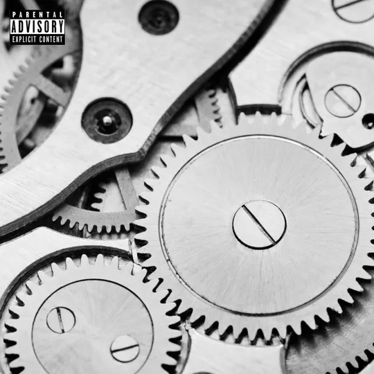 A close up photo of silver gears is the album cover for TWAIN's "Central Standard Time."