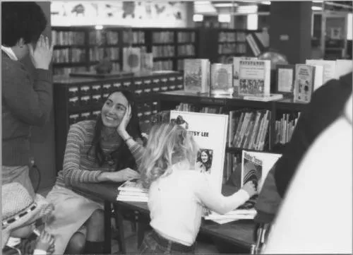 Author Betsy Lee at a Book Week event, 1981