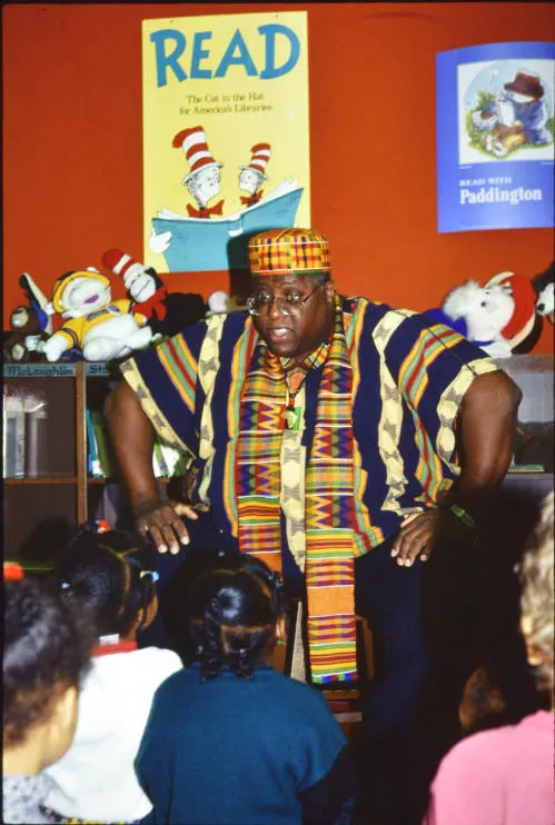 Librarian Jerry Blue was infamous for his storytelling, circa 1990s-2000s