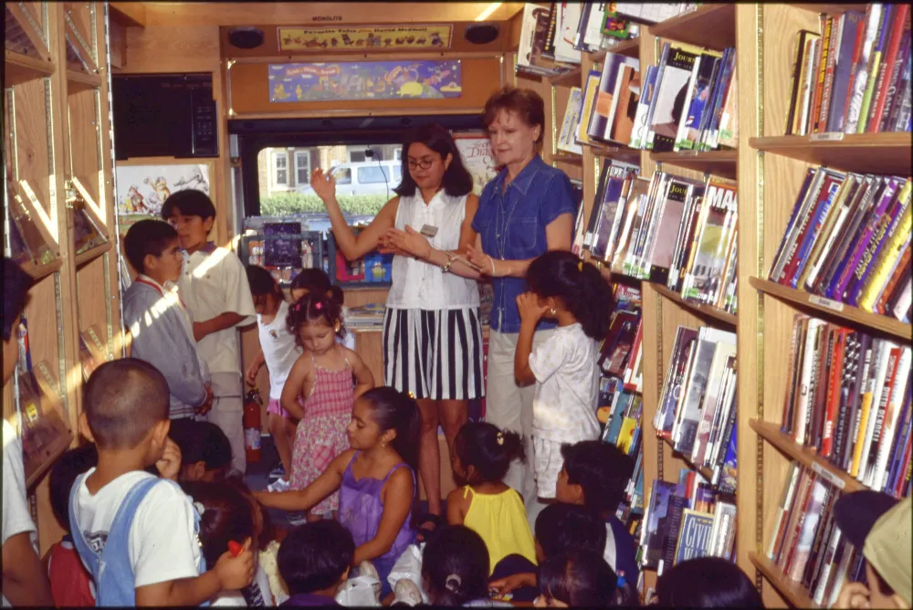 Bilingual storytime on the Readmobile, circa 2000