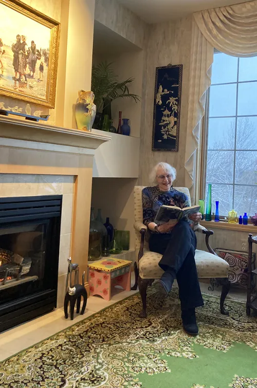 Nancy in her favorite reading spot