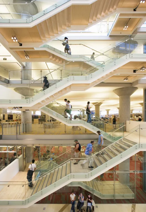 open staircase at Minneapolis Central Library