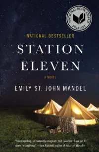 Book cover showing a group of lit tents under a night sky