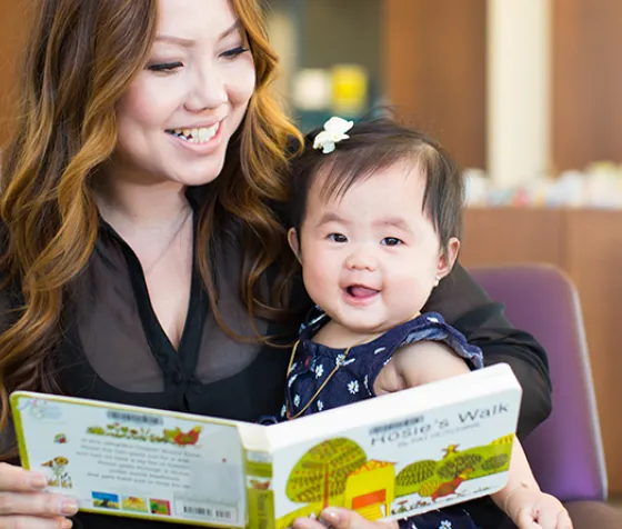 Family reading book