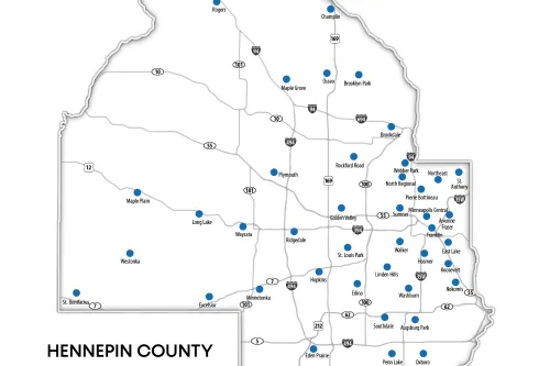 Map of 41 Hennepin County Library Locations