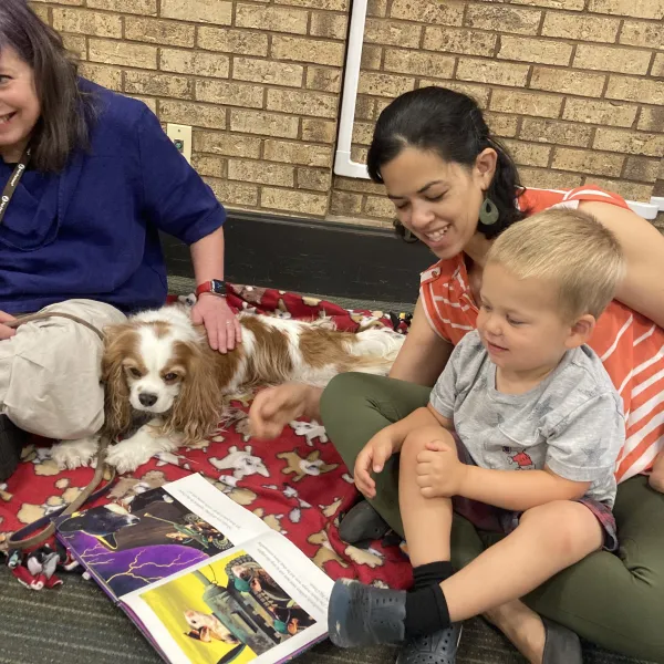 Reading with animals activity a local library